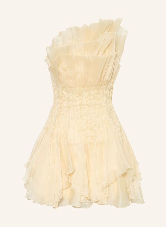 Aje. Cocktailjurk NISHA met plooien LICHTGEEL