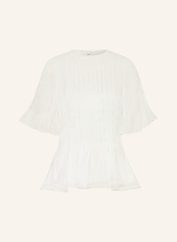 Aje. Blouse ANGELI met 3/4-mouwen en plooien WIT