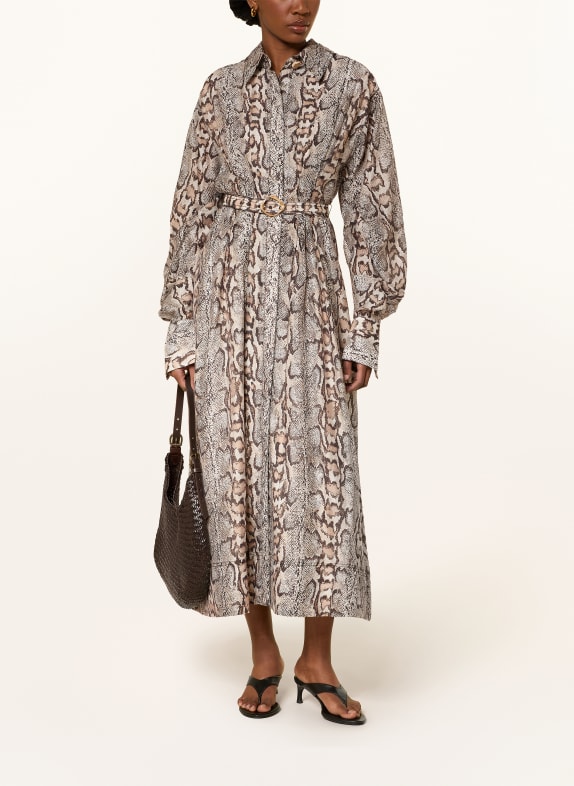 Aje. Hemdblusenkleid MURPHIE CREME / DUNKELBRAUN