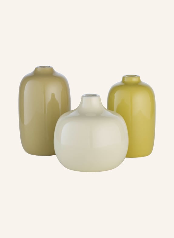 blomus 3er-Set Vasen CEOLA GELB / OLIV / KHAKI