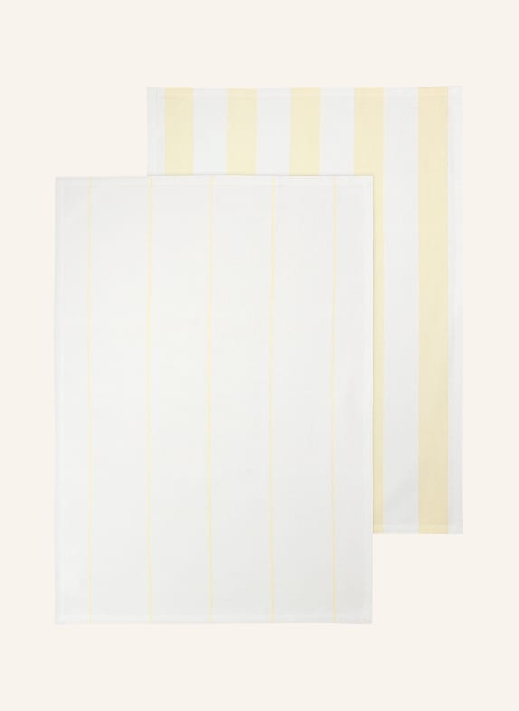 blomus Lot de 2 torchons TAULO BLANC / JAUNE