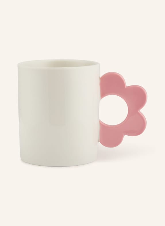 fluid MARKET Beker met handvat FLOWER WIT / VIEUX ROSE