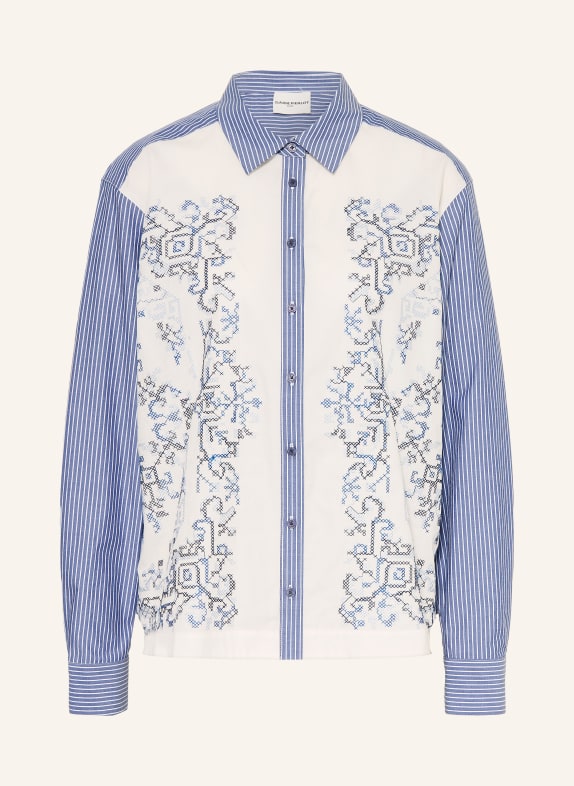 CLAUDIE PIERLOT Hemdbluse BLAU / WEISS