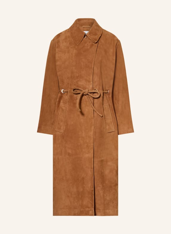 ba&sh Trenchcoat MATTE in Lederoptik BRAUN