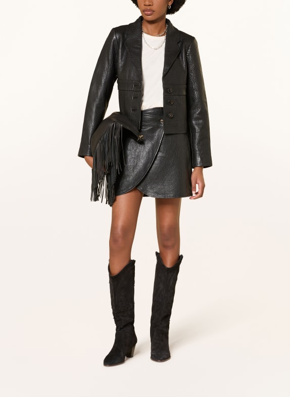 ba&sh Lederjacke BORFEO SCHWARZ