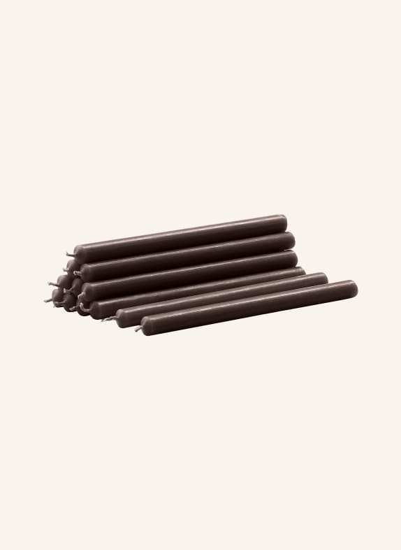 STOFF NAGEL Lot de 12 bougies cylindriques MARRON FONCÉ
