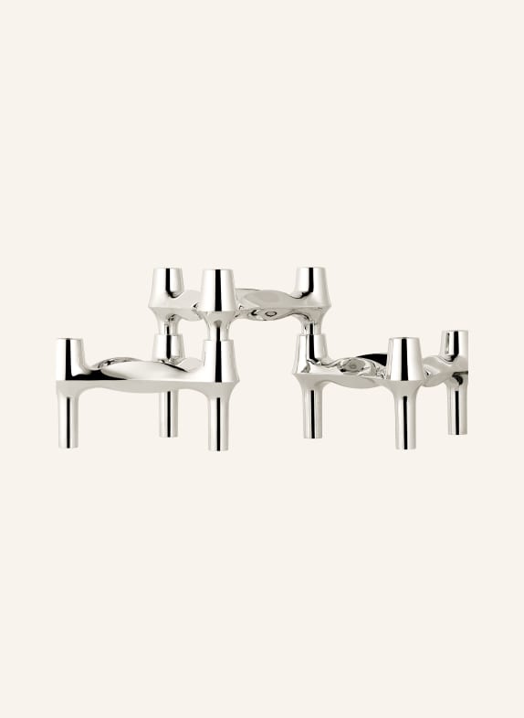 STOFF NAGEL Lot de 3 bougeoirs ARGENT