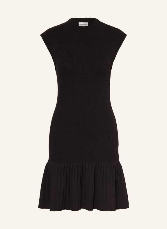 CLAUDIE PIERLOT Strickkleid mit Plissees SCHWARZ