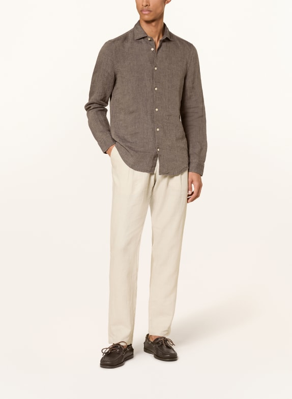 Marc O'Polo Linnen overhemd Slim Fit TAUPE