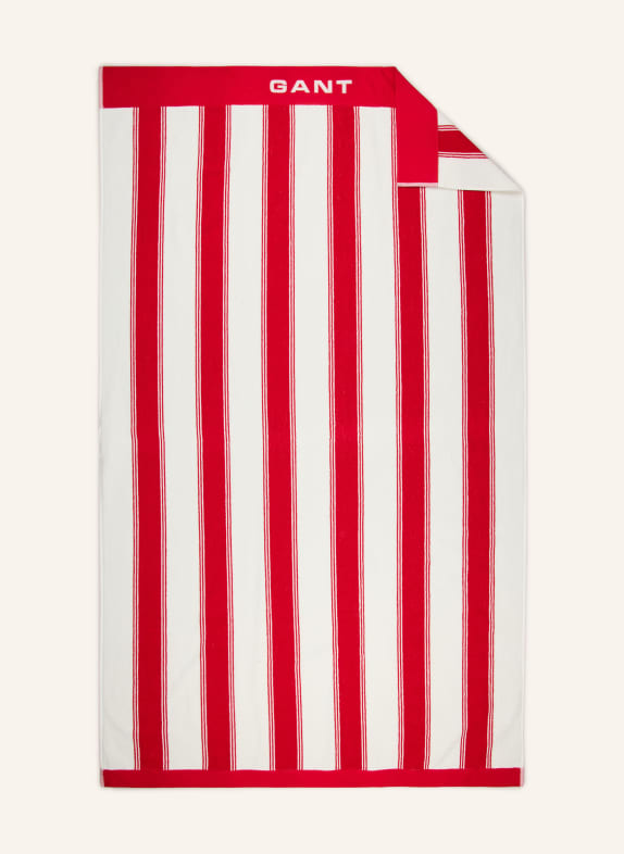 GANT HOME ręcznik plażowy CZERWONY / BIAŁY
