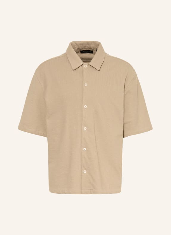 ALLSAINTS Chemise en maille STALLONE Coupe oversize MARRON CLAIR