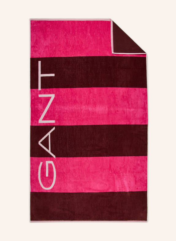 GANT HOME ręcznik plażowy BRĄZOWY / KREMOWY / MOCNORÓŻOWY