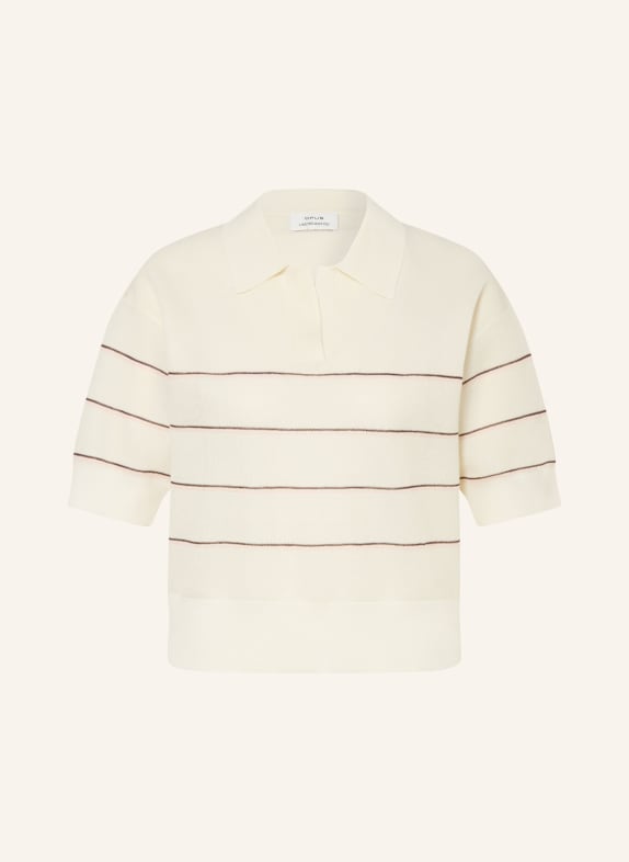 OPUS Polo en maille PRINGI CRÈME / MARRON / ROSE