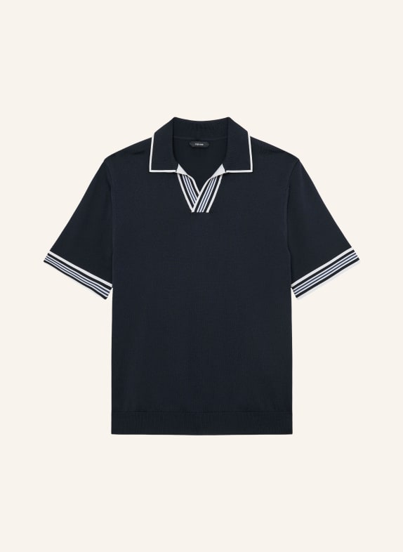 REISS Polo en maille POOLE BLEU FONCÉ