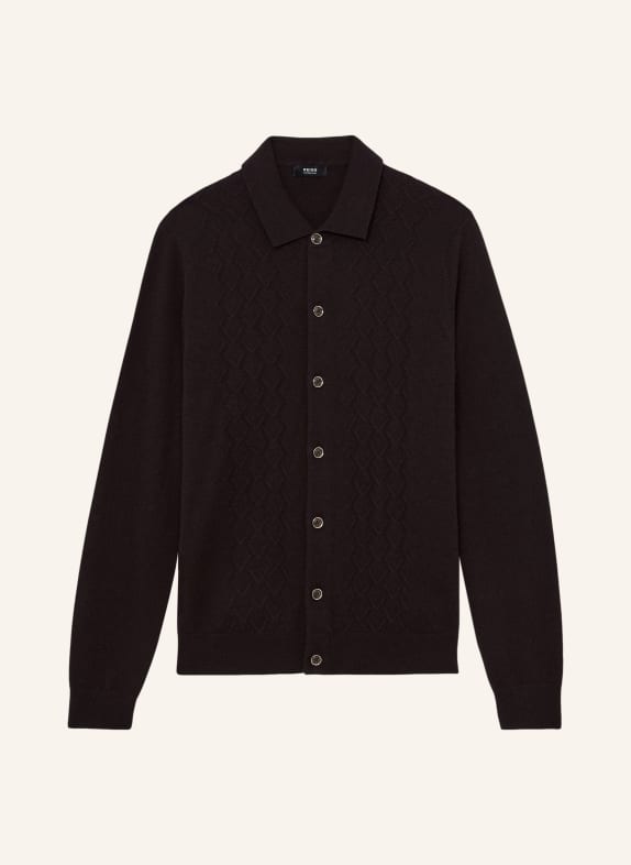 REISS Cardigan GIDEON MARRON FONCÉ