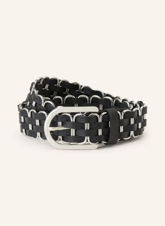 ba&sh Flechtgürtel BECK aus Leder SCHWARZ / SILBER