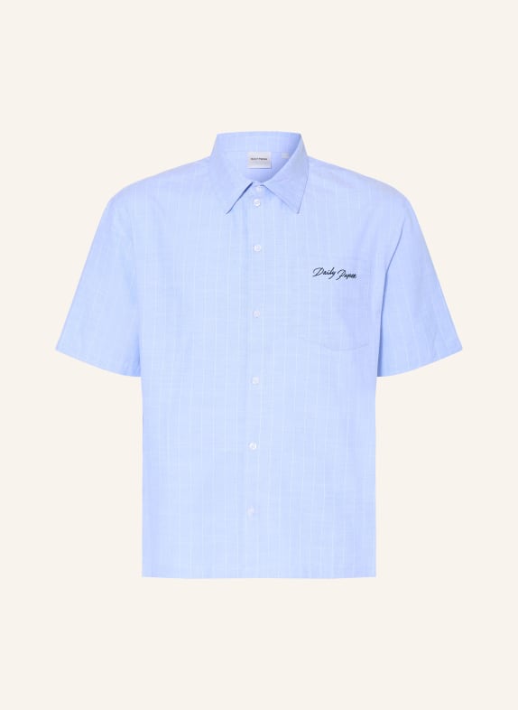 DAILY PAPER Chemise à manches courtes SCRIPT coupe carrée BLEU CLAIR / BLANC