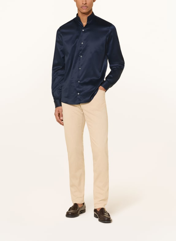 van Laack Overhemd VL-RUDO-N Slim Fit met opstaande kraag DONKERBLAUW