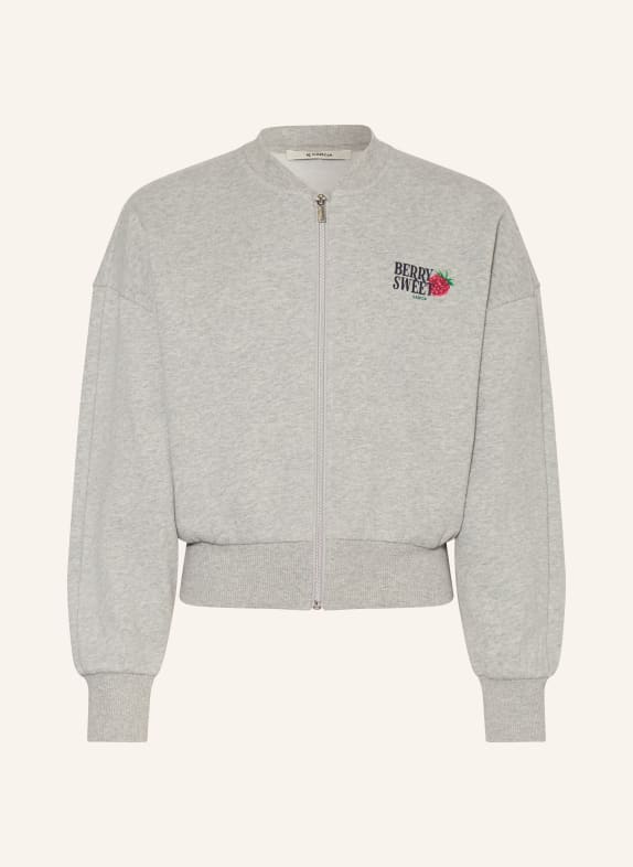 GARCIA Sweatshirt jacket GRAY / DARK RED / BLACK
