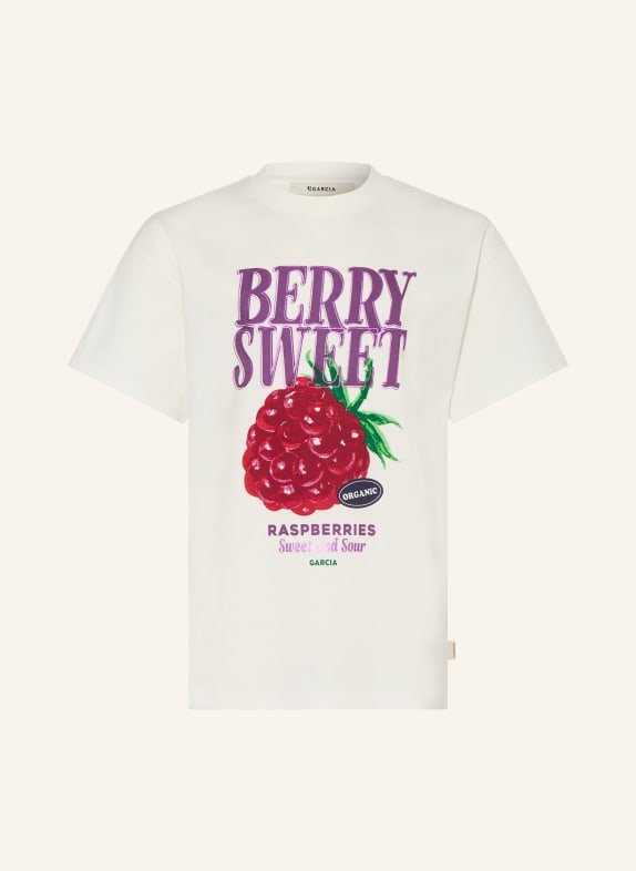 GARCIA T-Shirt ECRU / DUNKELLILA / DUNKELROT