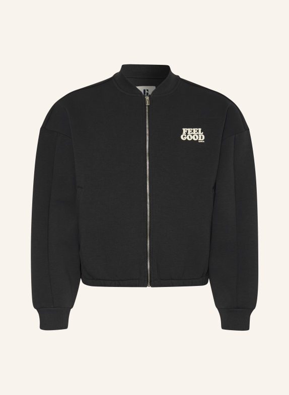 GARCIA Sweatshirt jacket DARK GRAY / ECRU