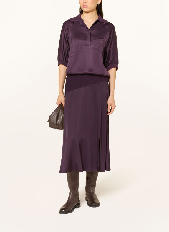 MARC AUREL Blusenshirt aus Satin mit 3/4-Arm DUNKELLILA