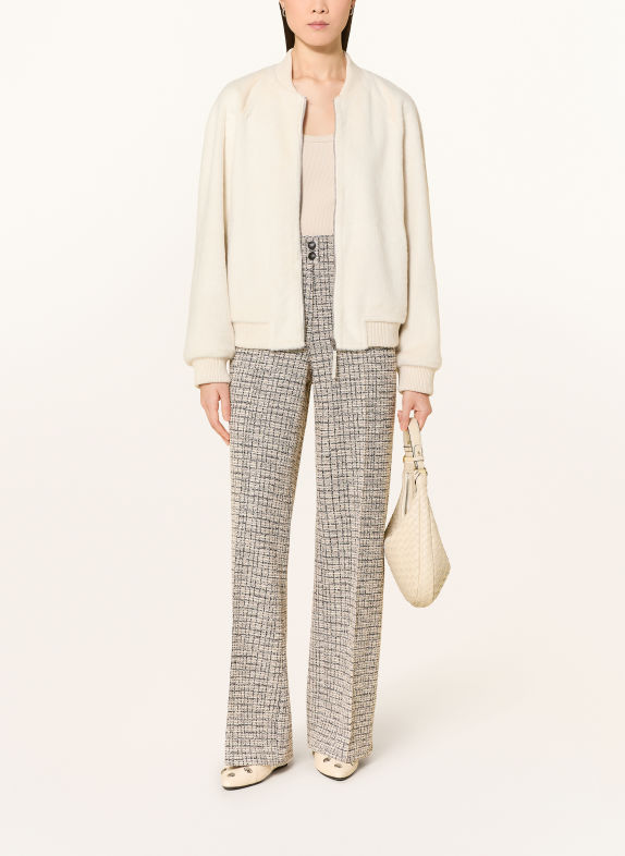 MARC AUREL Marlenehose aus Tweed mit Glitzergarn DUNKELBLAU / ROSÉ / WEISS