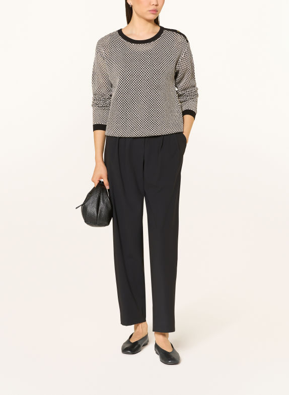 MARC AUREL Pullover mit Glitzergarn SCHWARZ / CREME