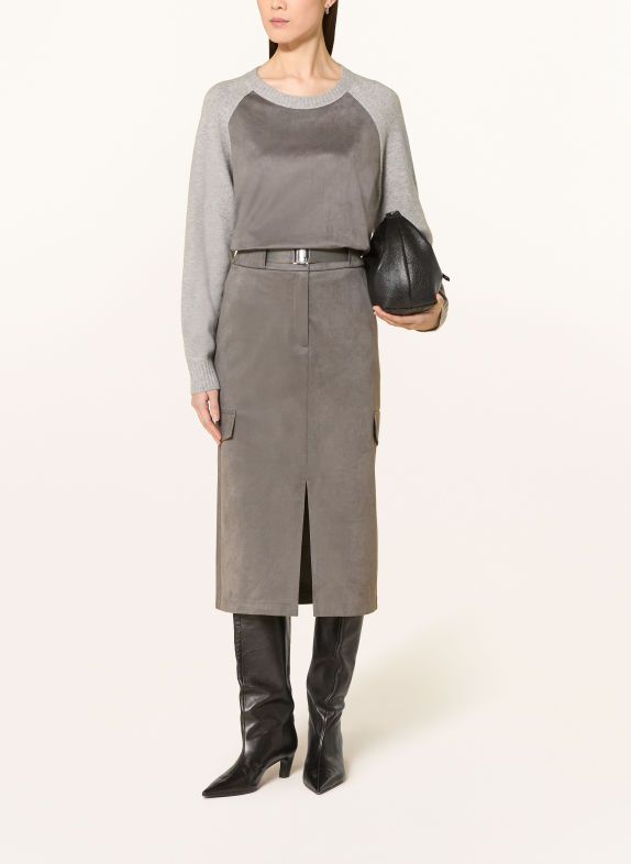 MARC AUREL Leather-look skirt DARK GRAY