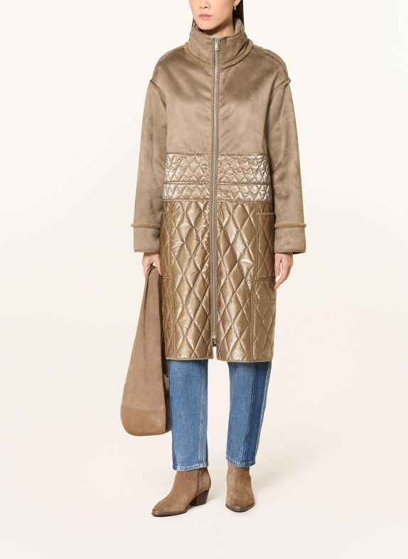 MARC AUREL Coat in a mix of materials TAUPE