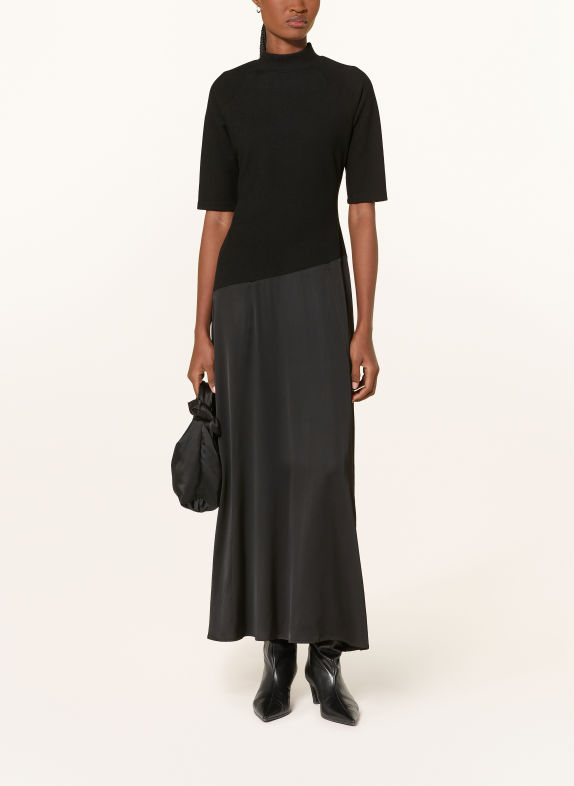 MARC AUREL Kleid im Materialmix SCHWARZ