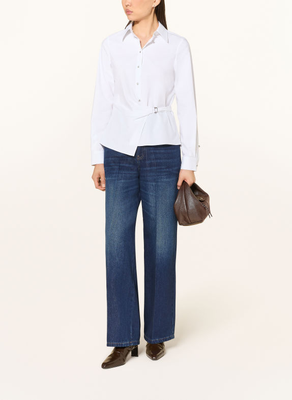 MARC AUREL Wrap-style blouse with gemstones WHITE