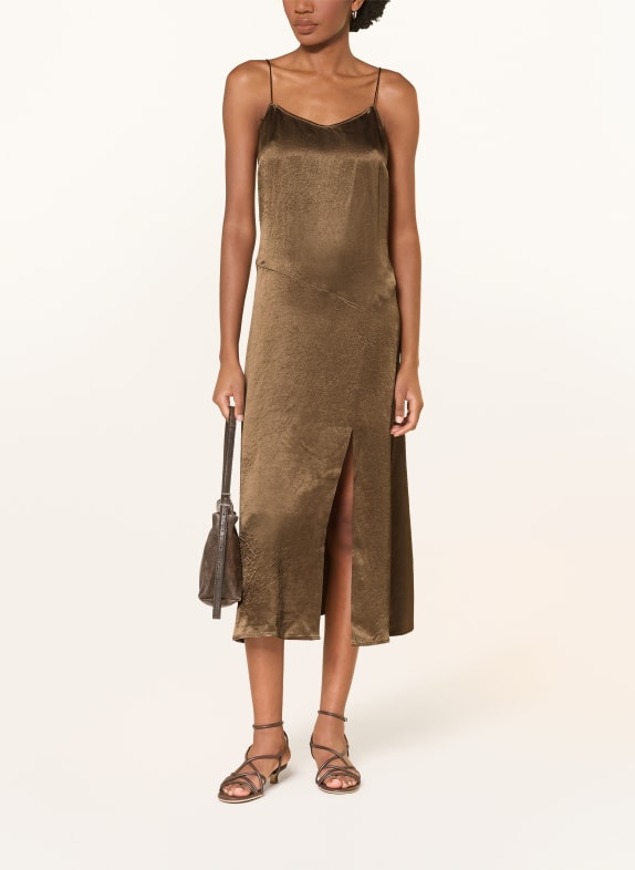 ARKET satin dress KHAKI