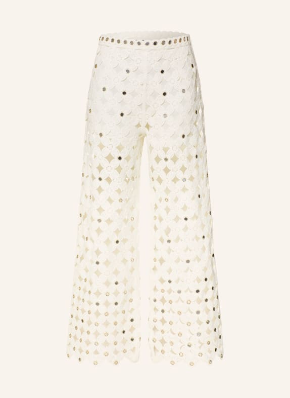 maje Strickhose mit Nieten WEISS / SILBER / GOLD