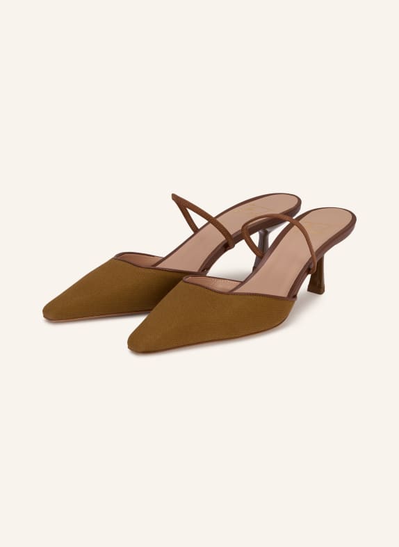 FESTA Mules EMILIAS OLIVE / MARRON