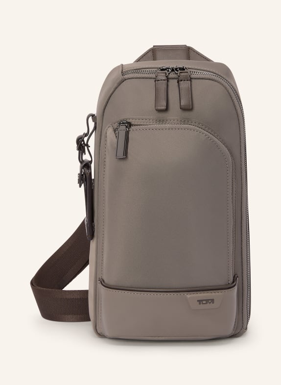 TUMI HARRISON Umhängetasche GREGORY SLING GRAU / DUNKELBRAUN / SCHWARZ