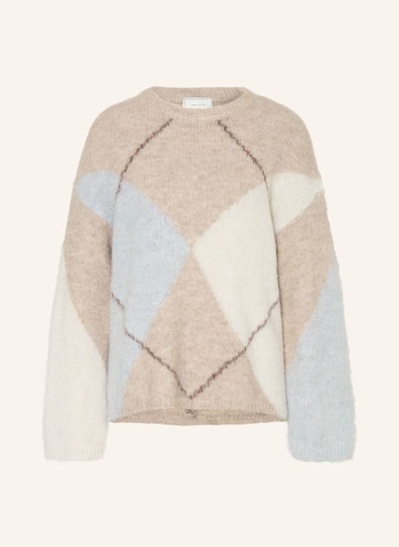 NEO NOIR Trui INGA BEIGE / LICHTBLAUW