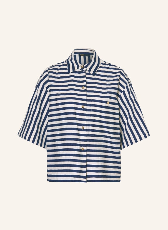 maje Hemdbluse WEISS / DUNKELBLAU