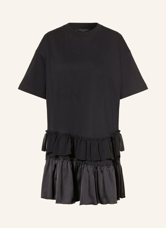 ALLSAINTS Jerseykleid FEYRE im Materialmix SCHWARZ