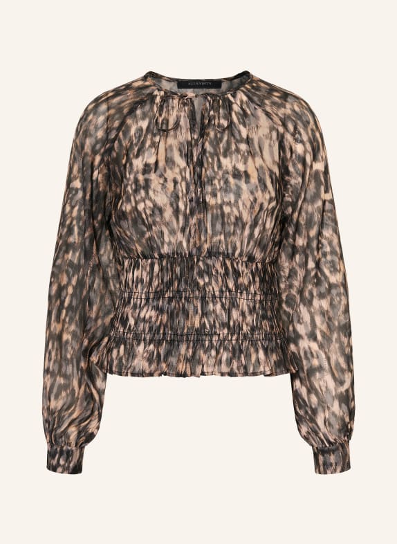 ALLSAINTS Chemisier CERN avec soie NOIR / GRIS FONCÉ / ORANGE FONCÉ