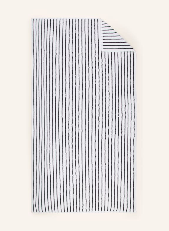 Cawö Douchehanddoek BLACK &amp; WHITE WIT / ZWART