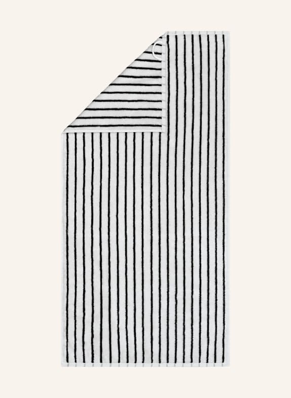 Cawö Handdoek BLACK &amp; WHITE WIT / ZWART
