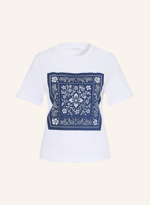 Rich & Royal T-shirt avec pierres précieuses BLANC / BLEU FONCÉ