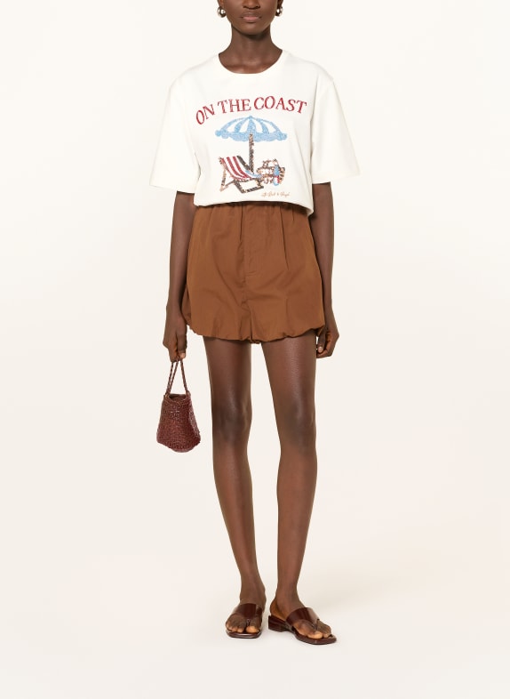 Rich & Royal T-shirt met sieradenparels ECRU / ROOD / LICHTBLAUW