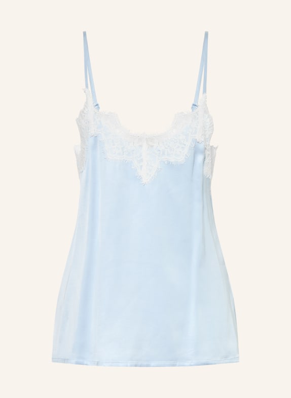 Rich & Royal Satintop mit Spitze HELLBLAU / WEISS