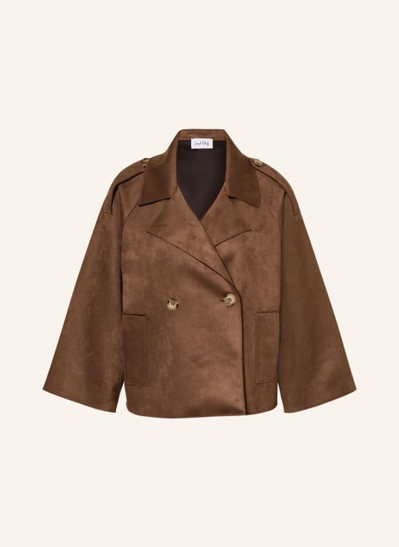 Joseph Ribkoff Veste trench aspect cuir MARRON FONCÉ