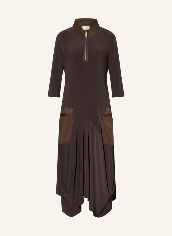 Joseph Ribkoff Jersey dress with 3/4 sleeves DARK BROWN