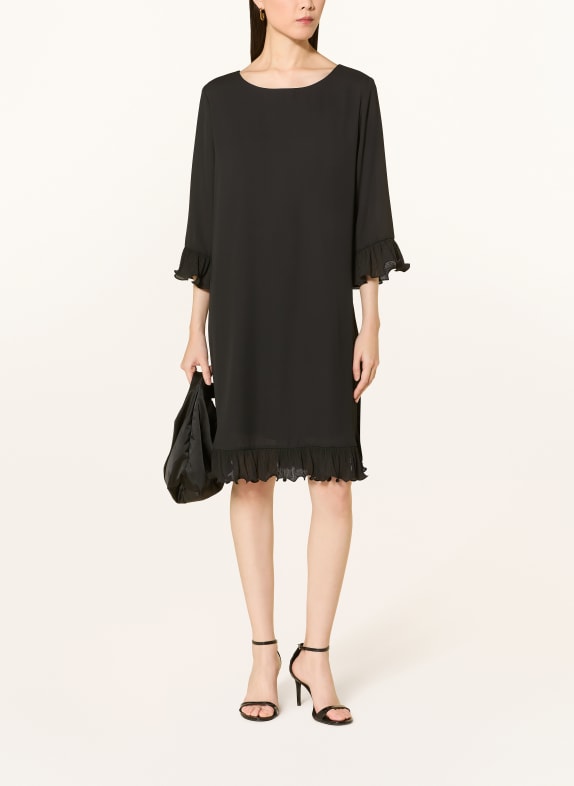 Joseph Ribkoff Kleid mit 3/4-Arm und Rüschen SCHWARZ