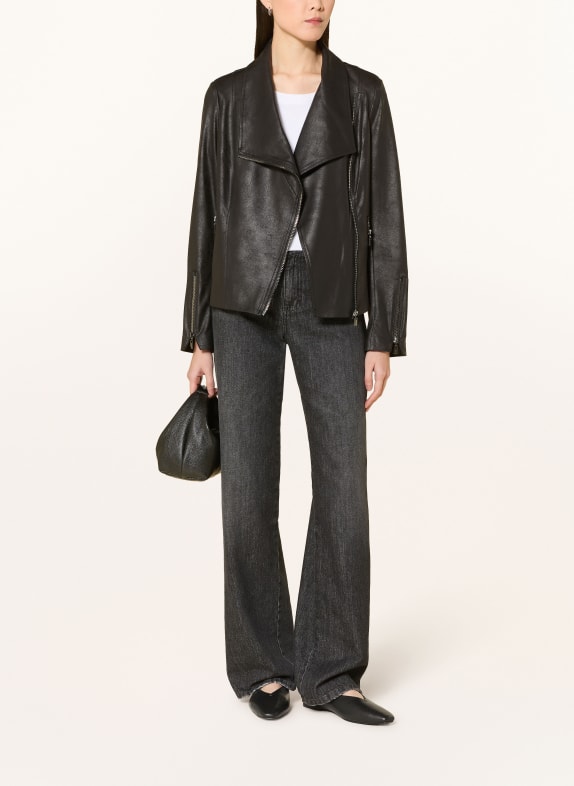 Joseph Ribkoff Jacke in Lederoptik SCHWARZ