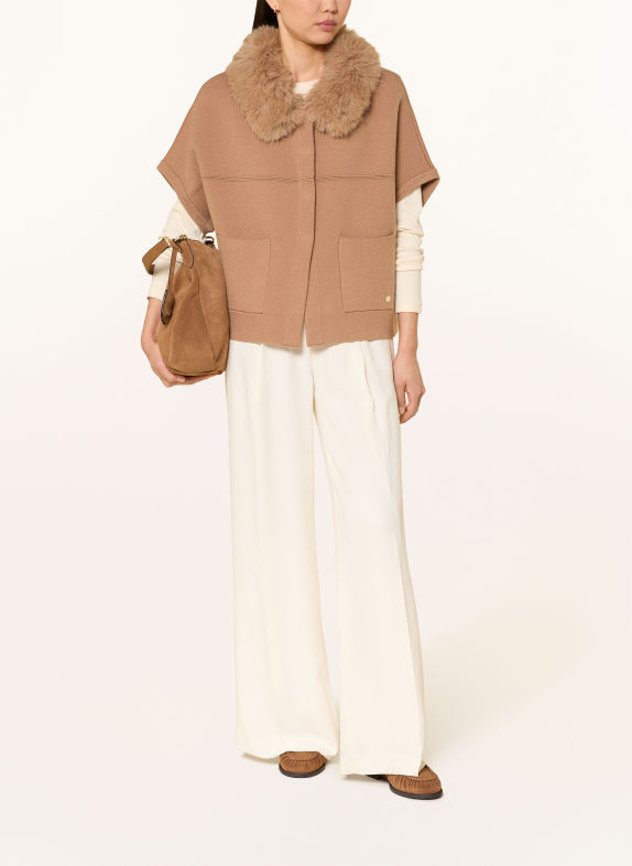 Joseph Ribkoff Strickjacke mit Kunstfell BEIGE